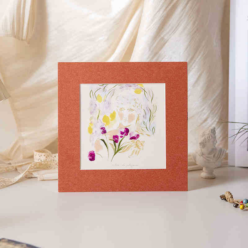 Artistic Cat Illustration Picture Frame for Home