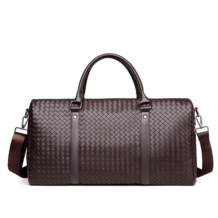 Woven Leather Weekend Duffel Bag Bowlift