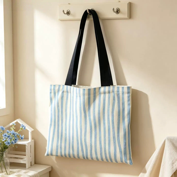 Stylish Striped Canvas Tote