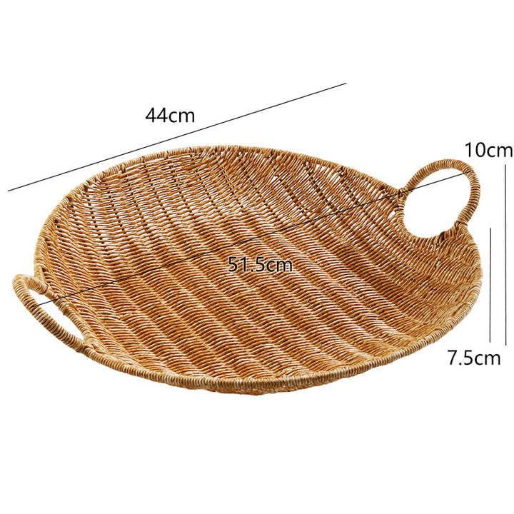 Handwoven Rectangular Storage Basket with Handles, 27 x 21.5 x 16 cm