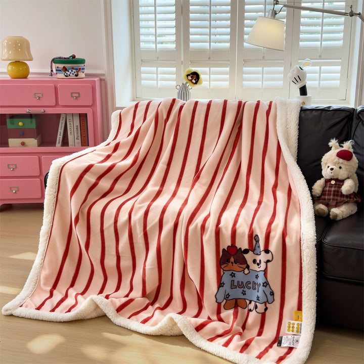 Cozy Cartoon Animal Blanket