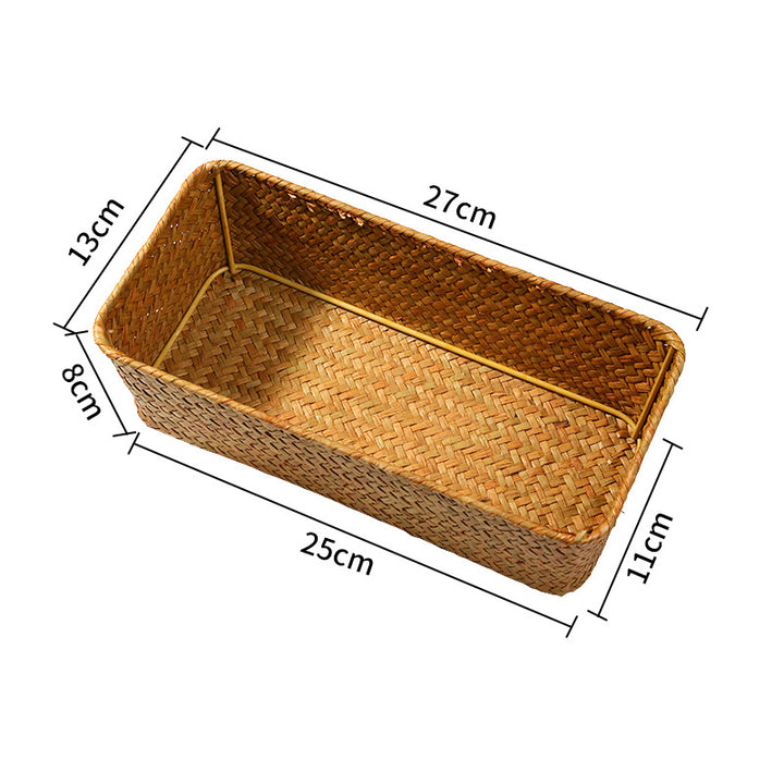 Rectangular Natural Wicker Storage Basket