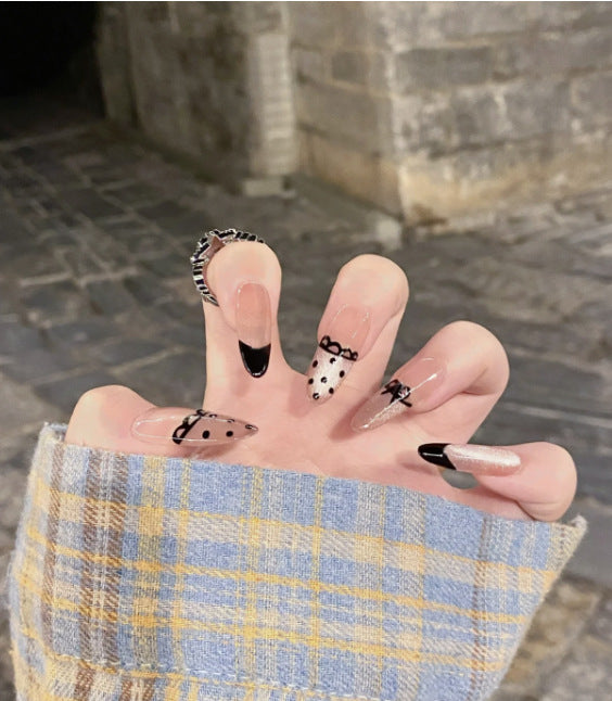 Glossy French Tip Press-On Nails Bowlift 1787395092