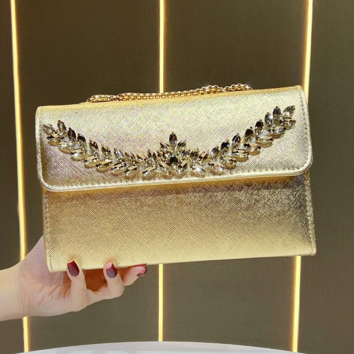 Crystal-Embellished Evening Bag