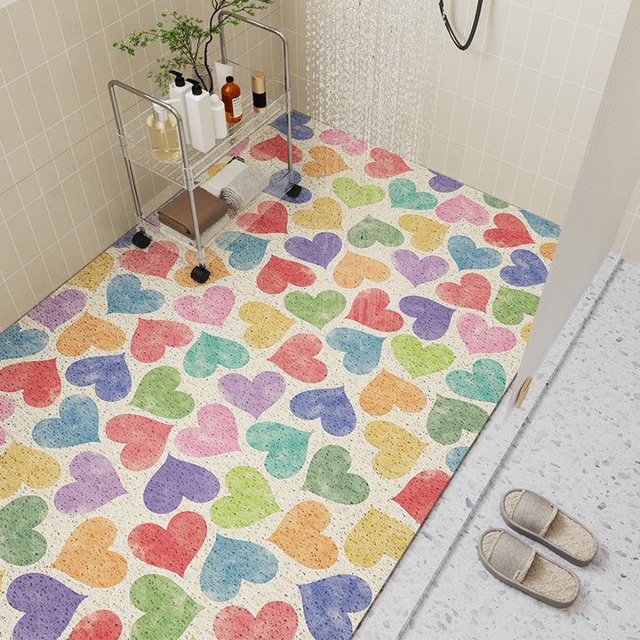 Heart Patterned Soft Bath Mat