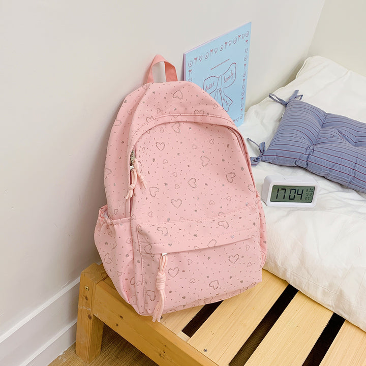 Heart-Patterned School Backpack Bowlift