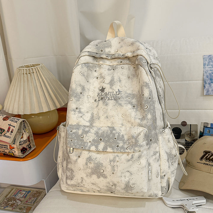 Stylish Starry-Print Backpack Bowlift