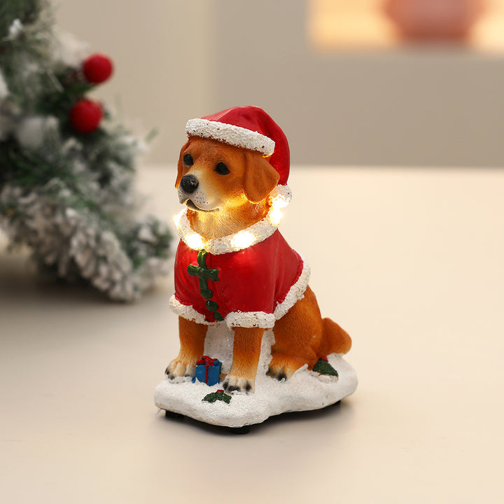 Festive LED Dog Figurine Bowlift