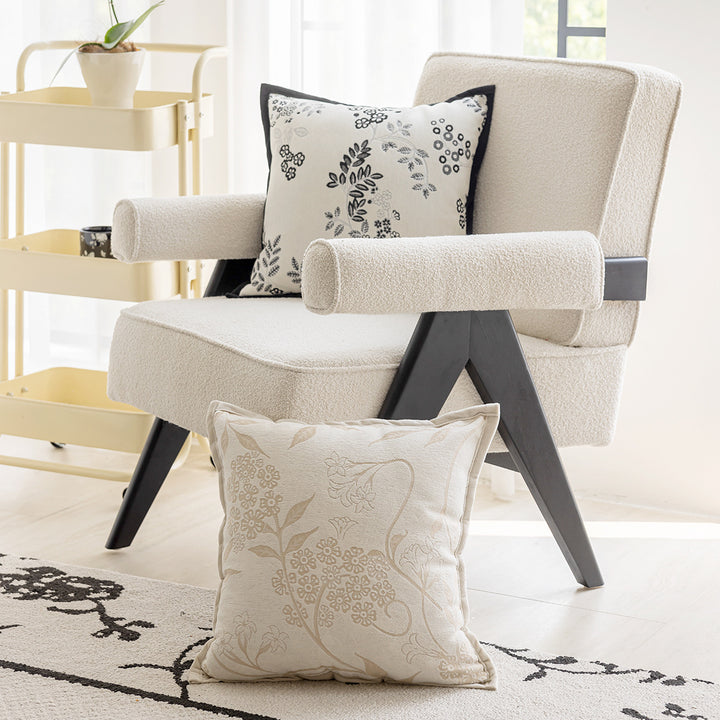 Artfully embroidered decorative cushion
