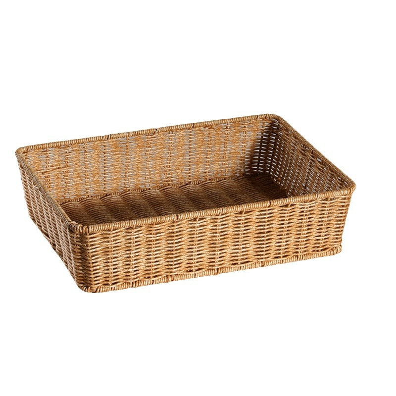 Rectangular Woven Storage Basket, Handcrafted Natural Fiber