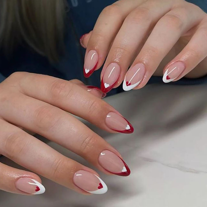 Heart-Accent Press-On Nails