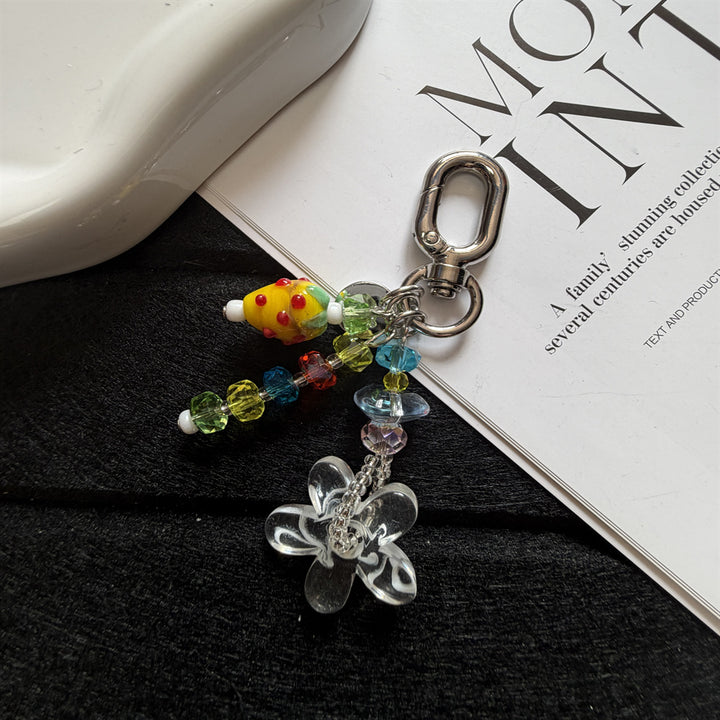 Beaded Flower Charm Keychain Bowlift 1790134944