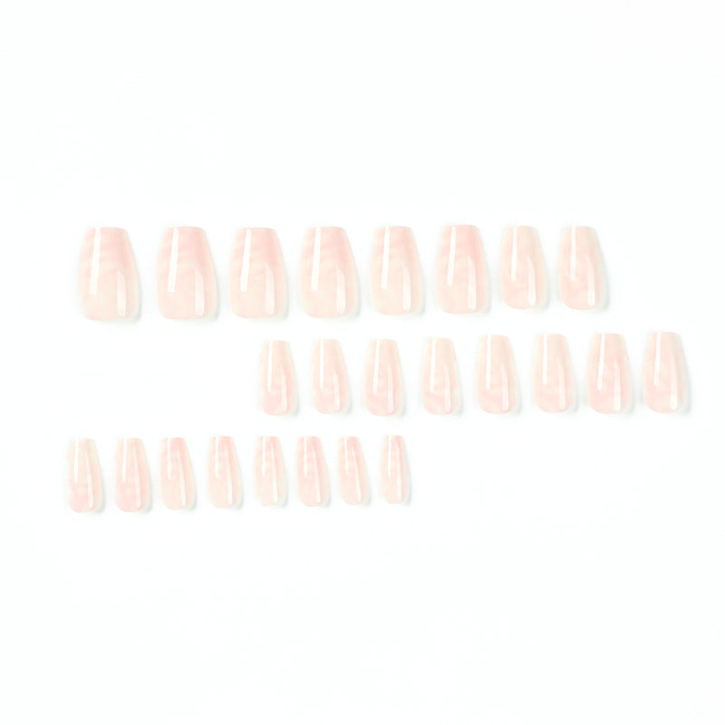 Elegant Nail Extensions with Marbled Accents Bowlift