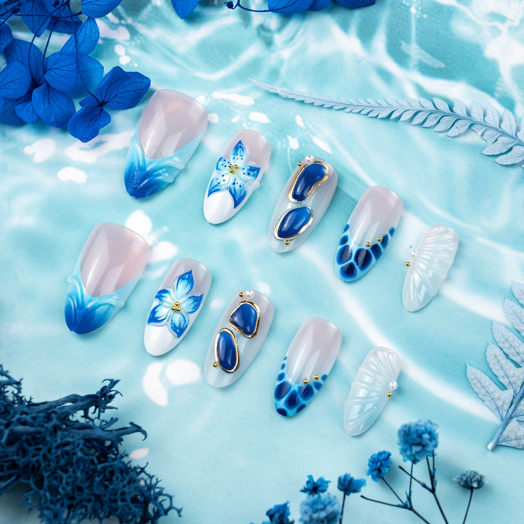 Artful Floral Acrylic Nail Design Set