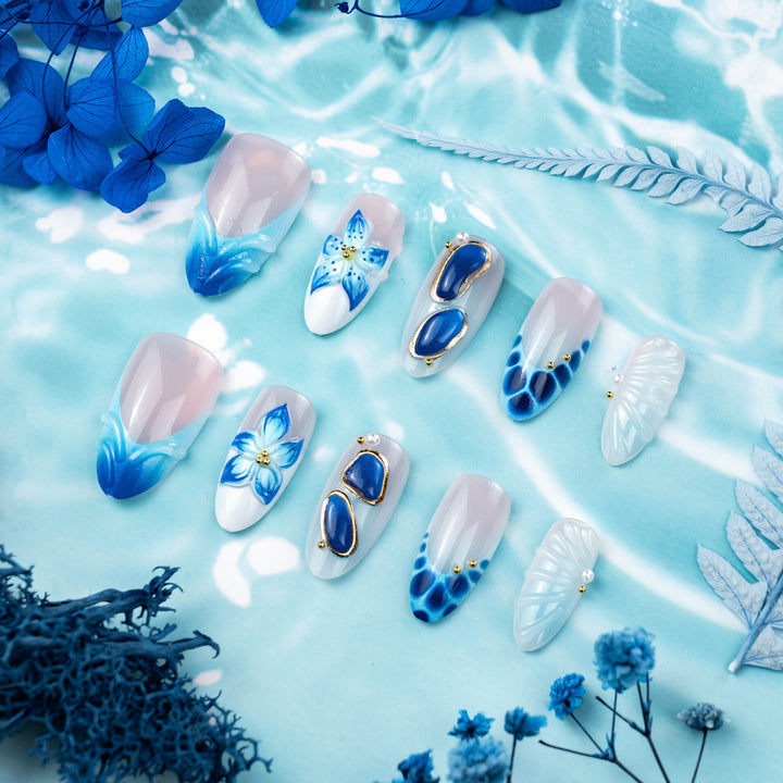 Artful Floral Acrylic Nail Design Set