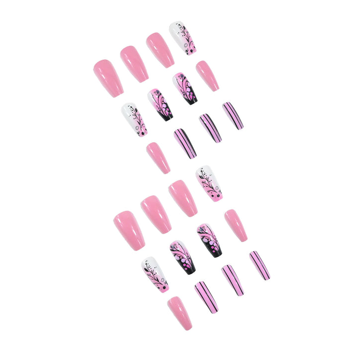 Artistic Floral Acrylic Nail Extensions