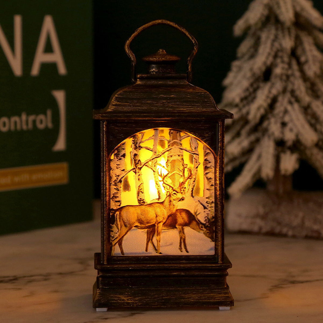 Nostalgic Christmas lantern with Santa motif Bowlift