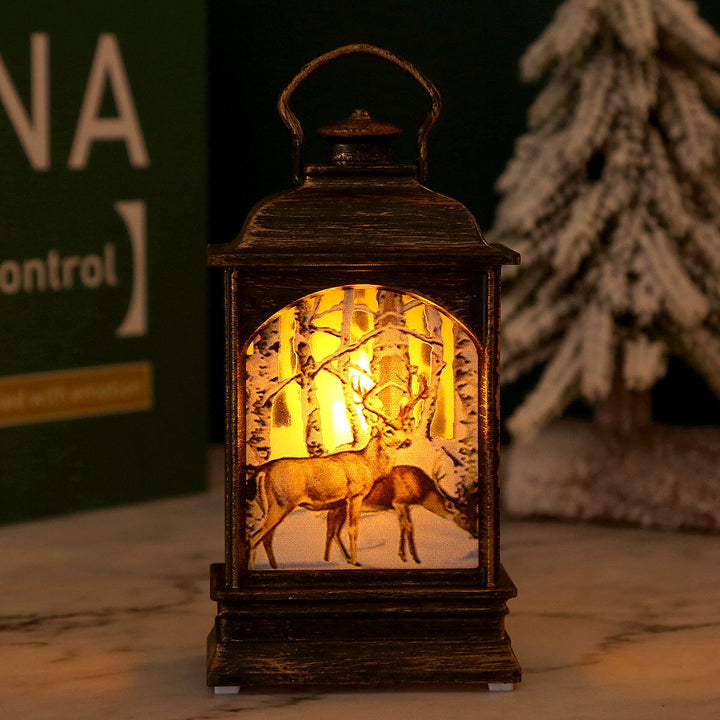 Nostalgic Christmas lantern with Santa motif Bowlift