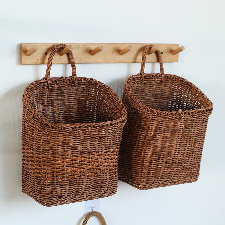 Handwoven Storage Basket with Ergonomic Handle