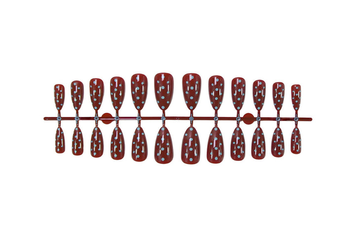 Acrylic nail set with elegant polka dot patterns Bowlift
