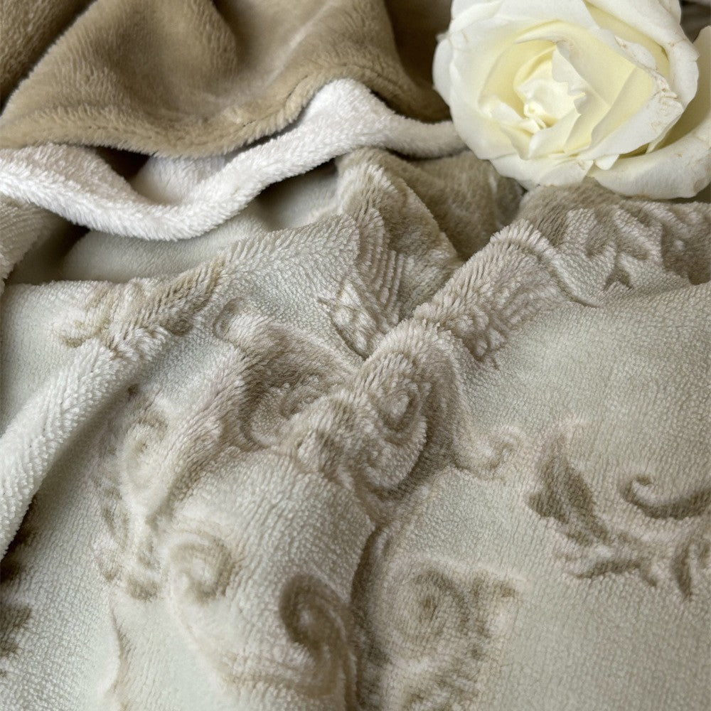 Luxurious Ruffled Bed Linen Set made of Jacquard with Vintage Damask Pattern