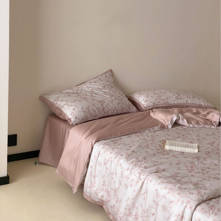 Luxury Lace-Trim Satin Duvet Cover Set