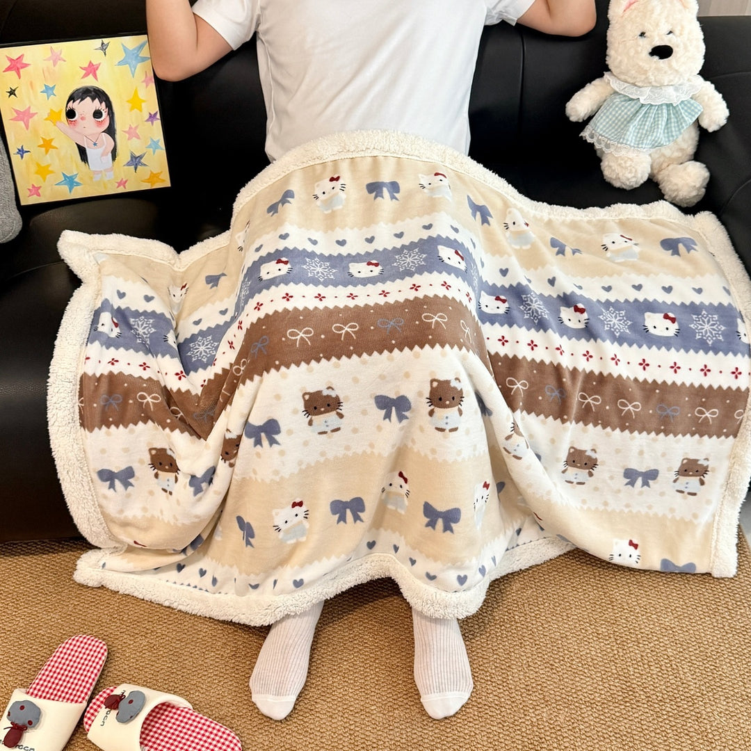 Playful Cartoon-Themed Fleece Blanket