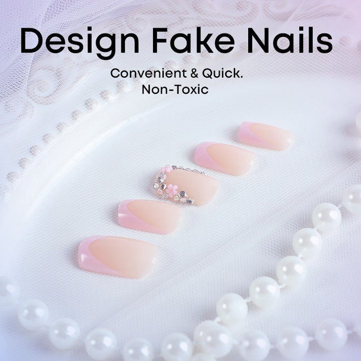 Artificial nails with romantic pink tips Bowlift