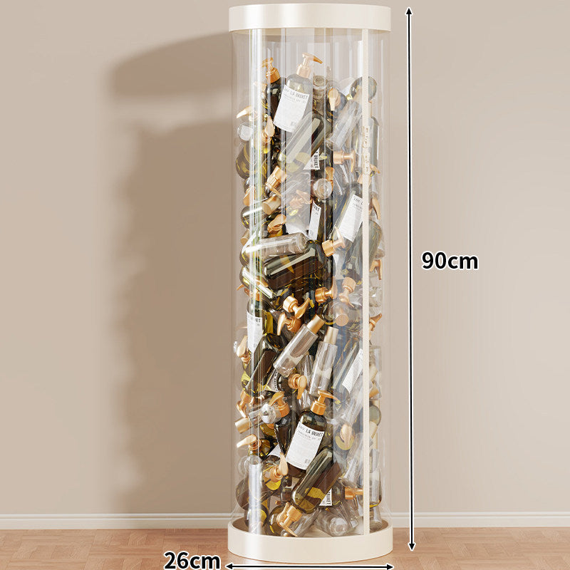 Tall Clear Acrylic Cylinder Display Case for Perfume and Miniature Bottle Storage