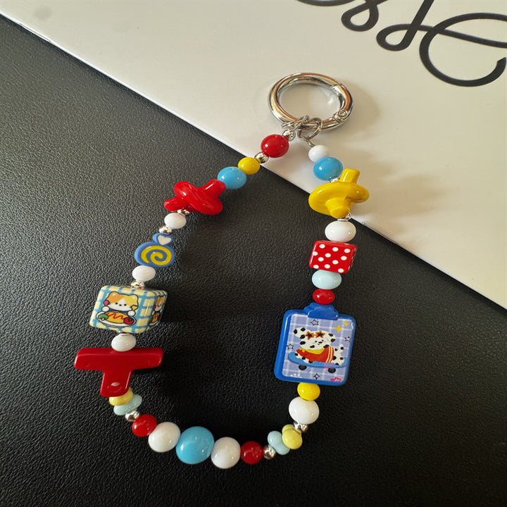 Colorful Themed Beaded Keychain Bowlift