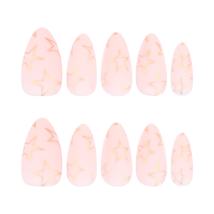 Artful Nail Art with Golden Star Motifs Bowlift