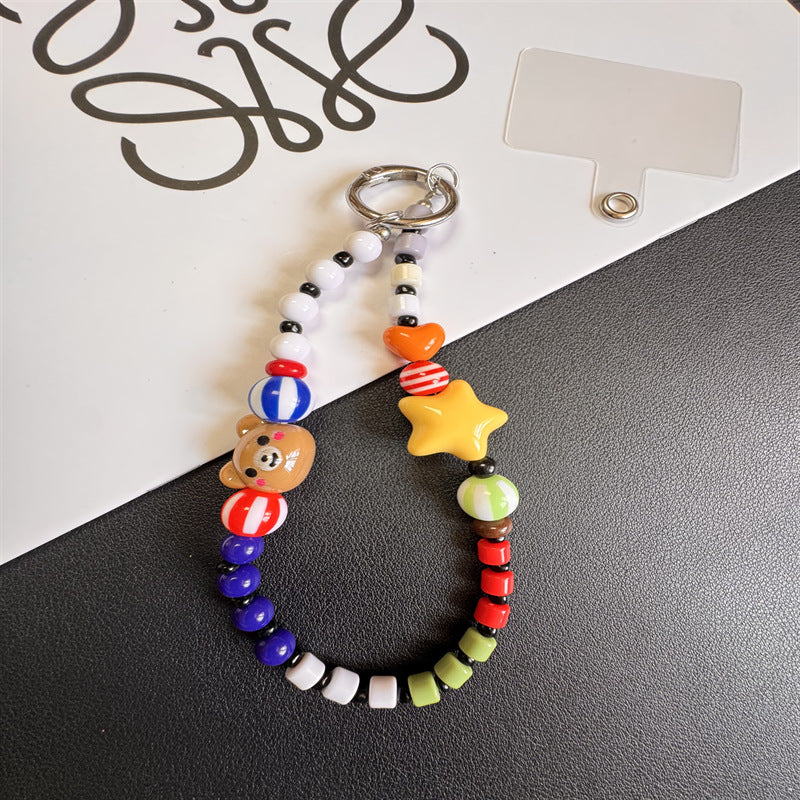 Playful Beaded Charm Keychain Bowlift 1790135076