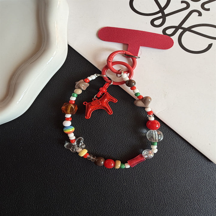 Decorative Beaded Charm Keychain Bowlift 1790135563