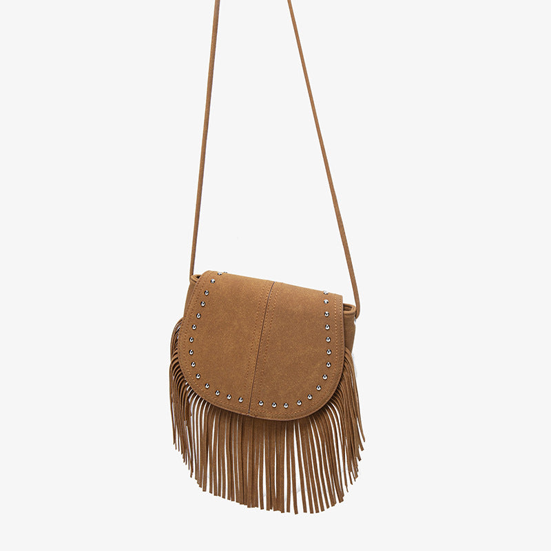 Stylish Suede Fringe Crossbody Bag