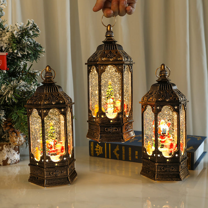 Illuminated Vintage Christmas Lantern Bowlift
