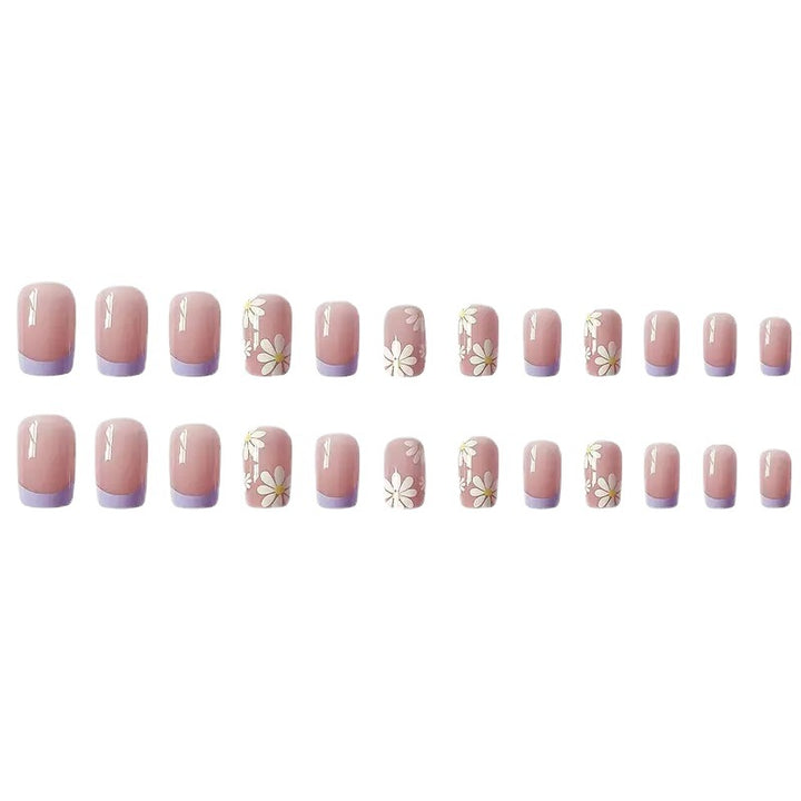 Floral Design Press-On Nail Set Bowlift