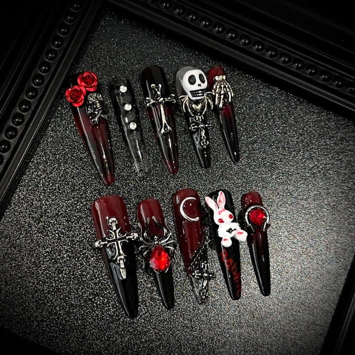 Gothic-Themed Decorative Nail Art Set