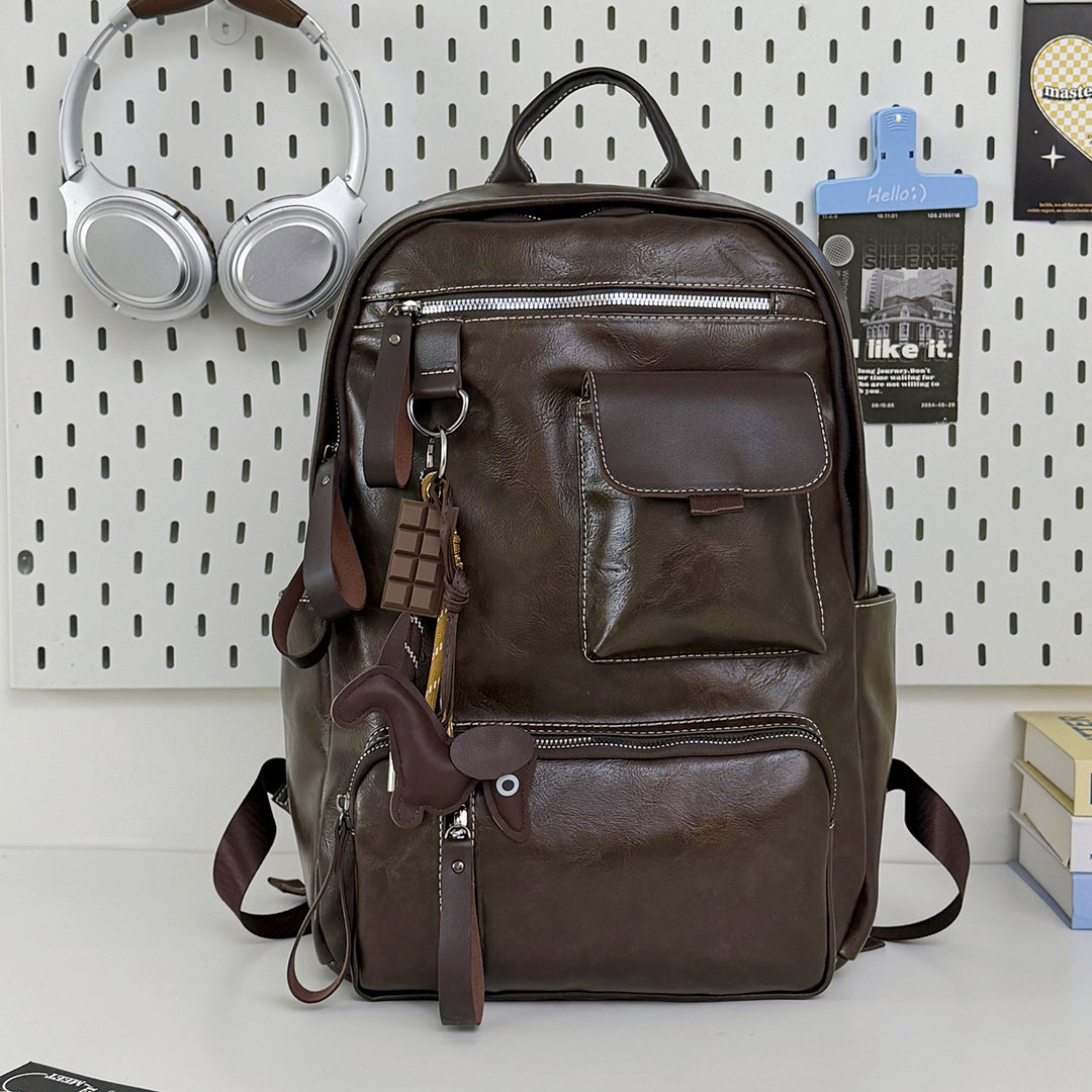 Durable Vintage Leather Backpack Bowlift