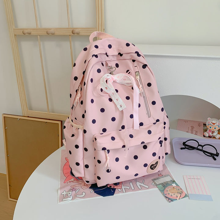 Trendy Polka Dot Backpack Bowlift