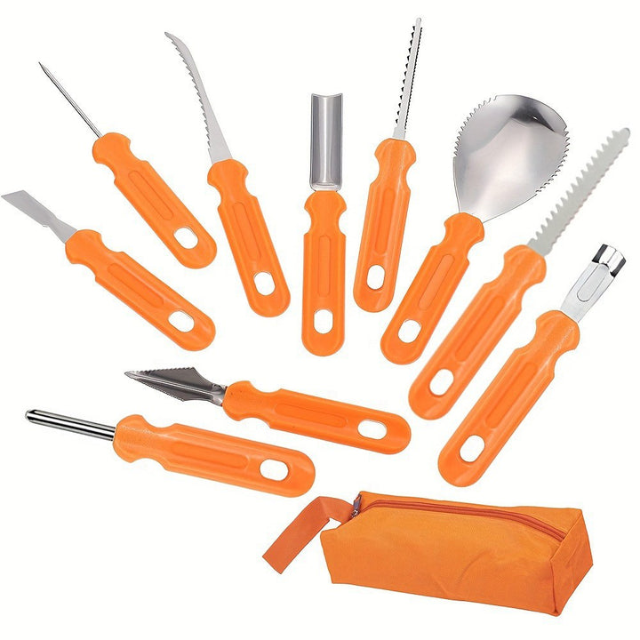 Fruit and melon baller with ergonomic plastic handle and stainless steel cutting blade