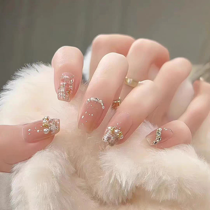 Floral Embellished Press-On Nail Set