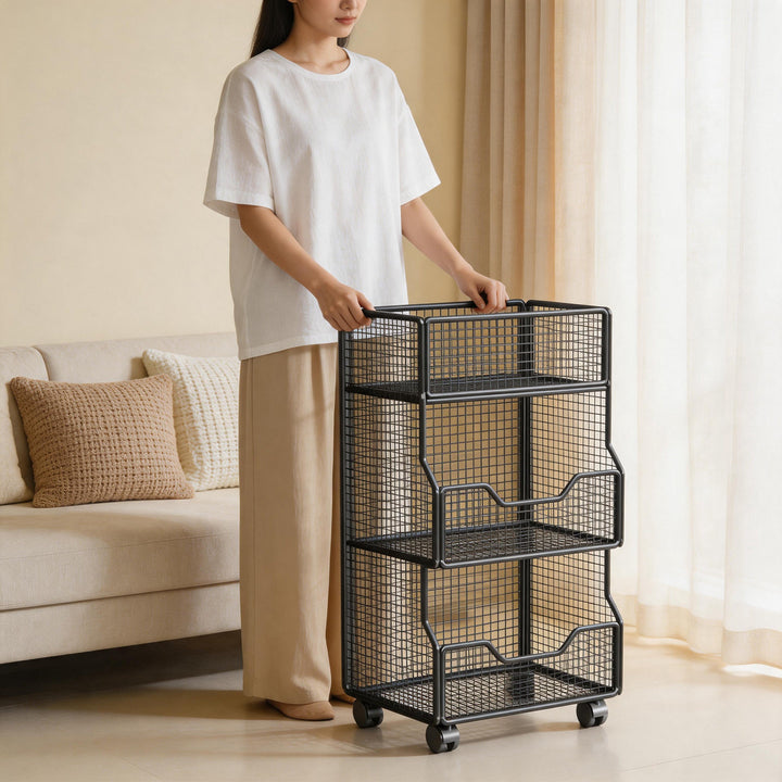 Two-Tier Wire Mesh Countertop Vegetable and Fruit Storage Rack