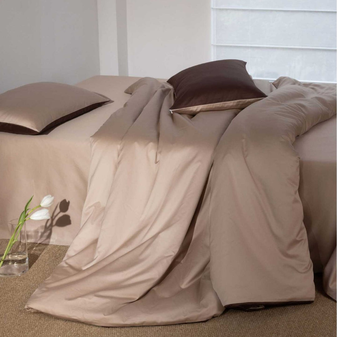 Luxury Reversible Cotton Sateen Duvet Cover Bedding Set