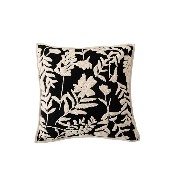 Decorative cushion cover with floral flock application Bowlift