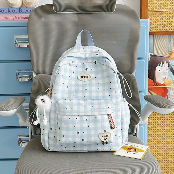 Stylish Checkered Mini Backpack Bowlift