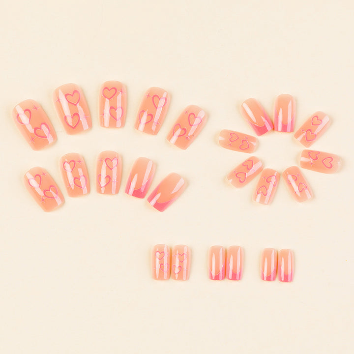 Artistic Heart Design Press-On Nails