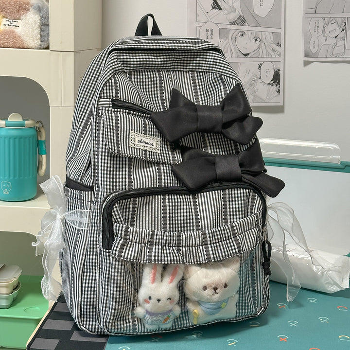 Decorative Bow-Embellished School Backpack Bowlift