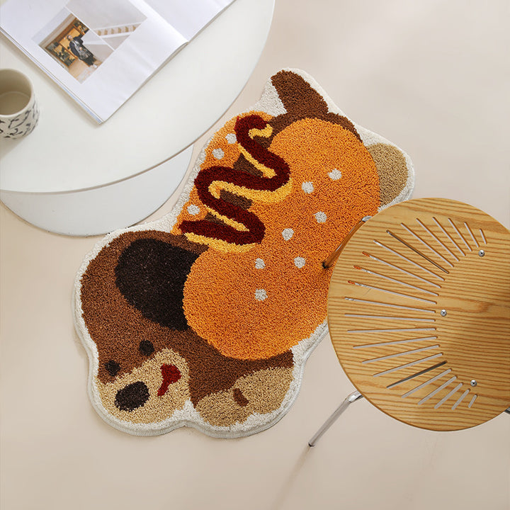 Playful tufted dog rug made of chenille with non-slip underside Bowlift