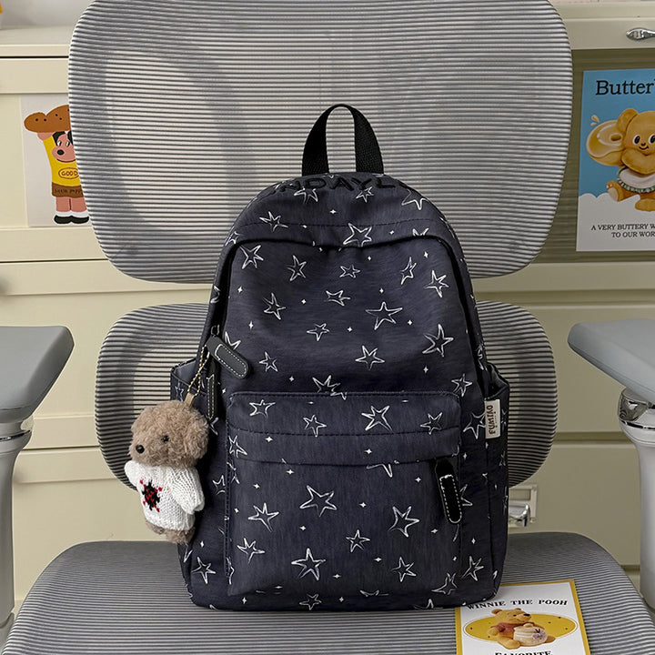 Star-Embellished Multi-Pocket Backpack Bowlift