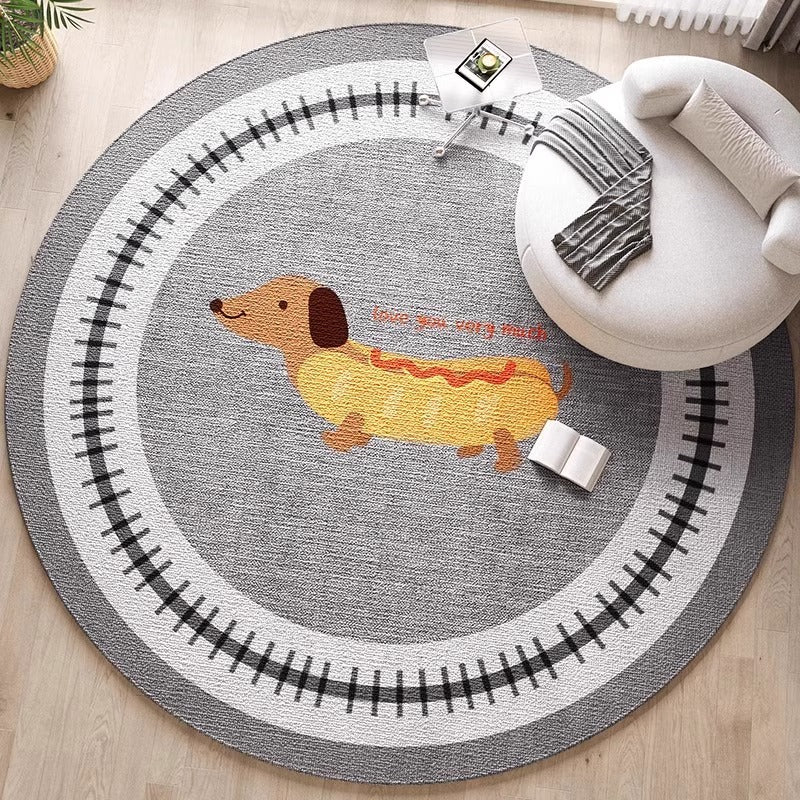 Decorative Dog-Themed Area Rug for Home Decor